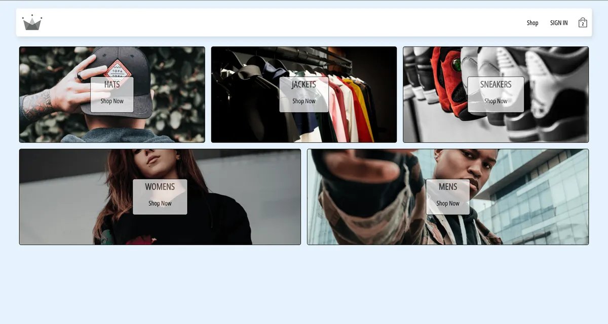 Screenshot of Act Clothing